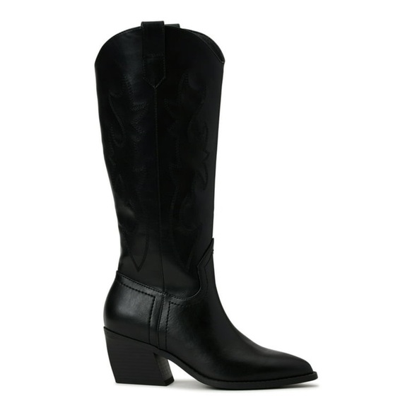 Madden NYC Women's Embroidered Tall Western Boots Stacked Block Heel Size 6 NWT - Picture 1 of 10